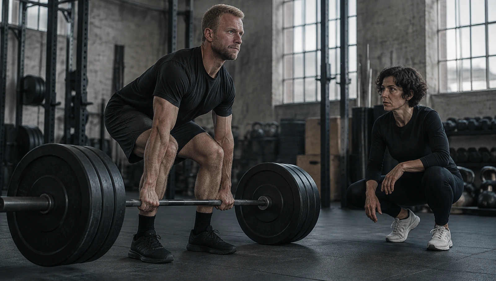 Styrketräning med personlig tränare i gymmet